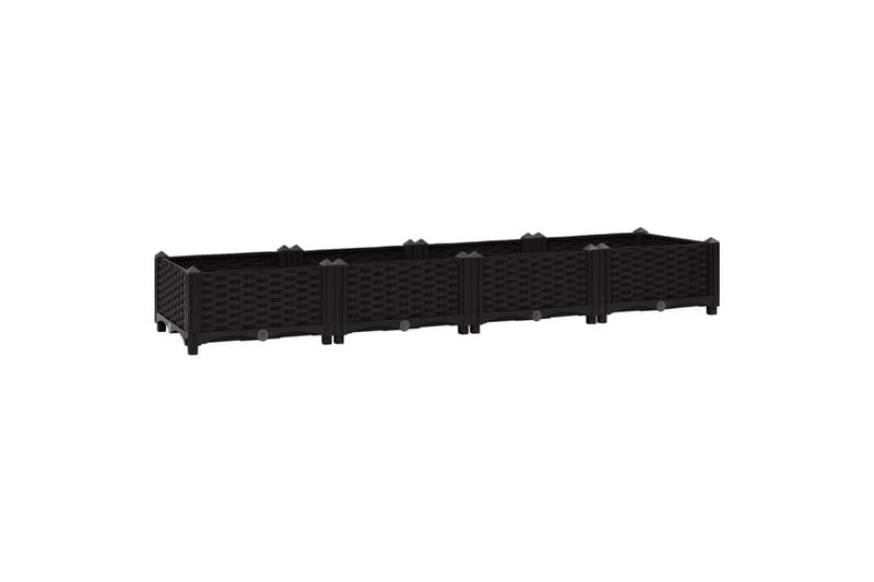 højbed 160x40x23 cm polypropylen - Sort - Havemøbler - Øvrigt havetilbehør - Tilbehør udendørs - Havekrukker