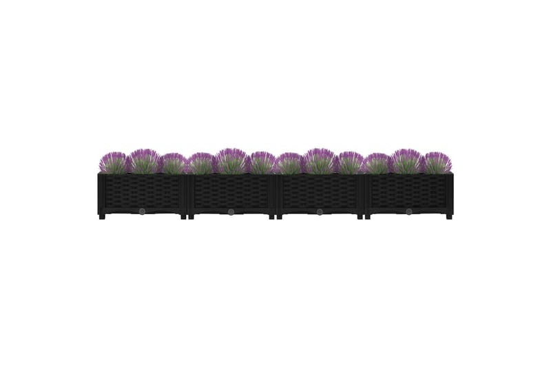 højbed 160x40x23 cm polypropylen - Sort - Havemøbler - Øvrigt havetilbehør - Tilbehør udendørs - Havekrukker