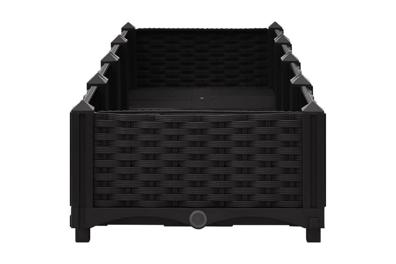 højbed 160x40x23 cm polypropylen - Sort - Havemøbler - Øvrigt havetilbehør - Tilbehør udendørs - Havekrukker