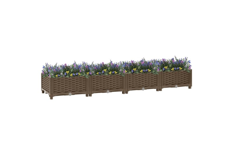 højbed 160x40x23 cm polypropylen - Brun - Havemøbler - Øvrigt havetilbehør - Tilbehør udendørs - Havekrukker