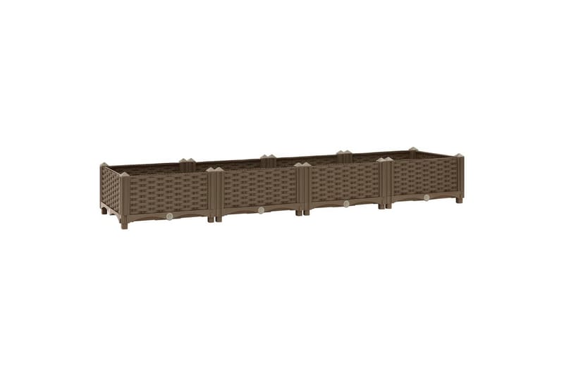 højbed 160x40x23 cm polypropylen - Brun - Havemøbler - Øvrigt havetilbehør - Tilbehør udendørs - Havekrukker