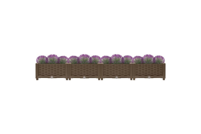 højbed 160x40x23 cm polypropylen - Brun - Havemøbler - Øvrigt havetilbehør - Tilbehør udendørs - Havekrukker