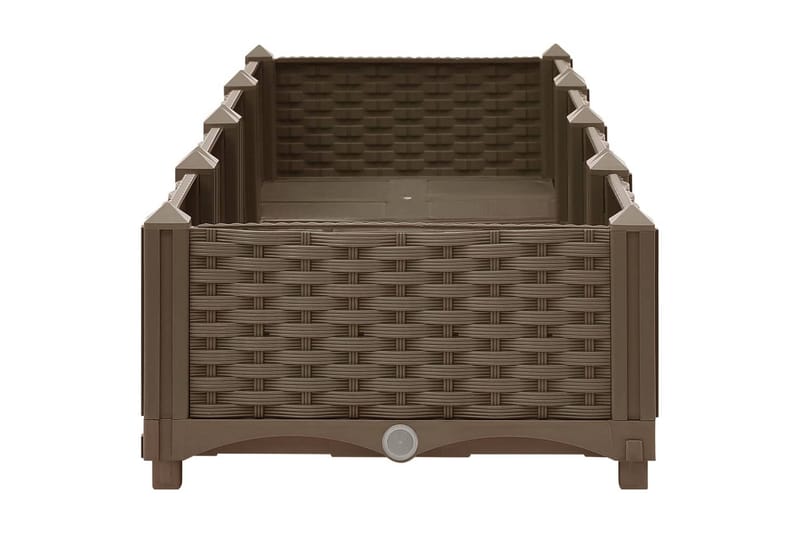 højbed 160x40x23 cm polypropylen - Brun - Havemøbler - Øvrigt havetilbehør - Tilbehør udendørs - Havekrukker
