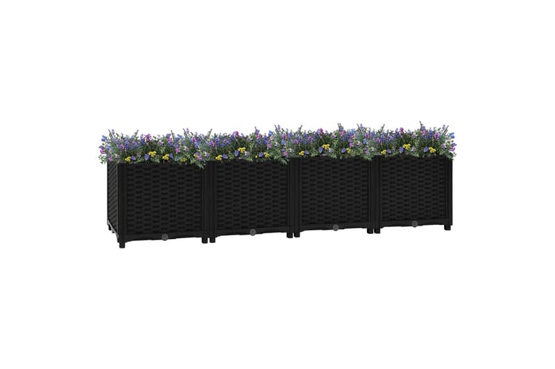 højbed 160x40x38 cm polypropylen - Sort - Havemøbler - Øvrigt havetilbehør - Tilbehør udendørs - Havekrukker