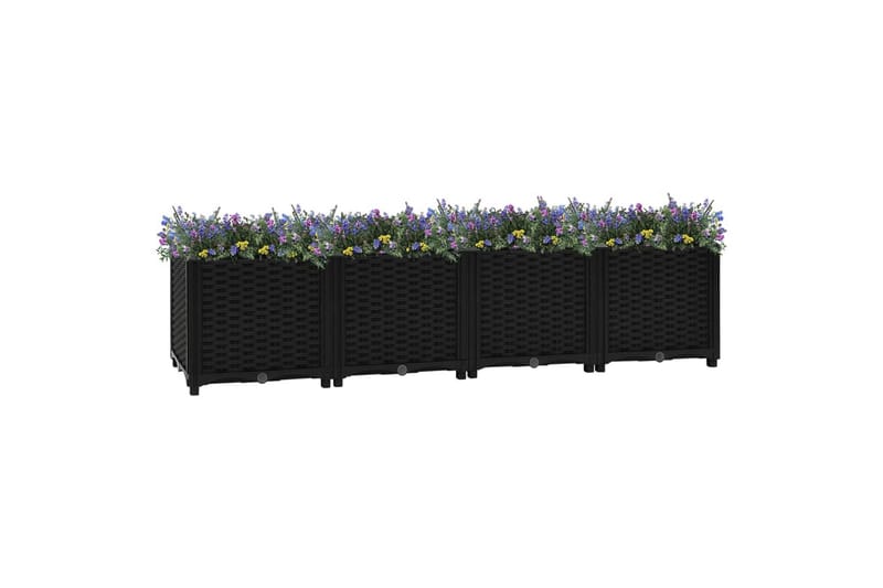 højbed 160x40x38 cm polypropylen - Sort - Blomsterkasser - Havekrukker