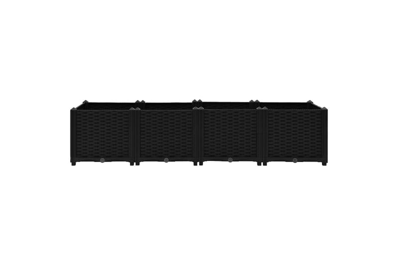 højbed 160x40x38 cm polypropylen - Sort - Havemøbler - Øvrigt havetilbehør - Tilbehør udendørs - Havekrukker