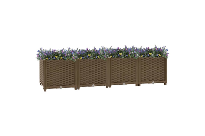 højbed 160x40x38 cm polypropylen - Brun - Havemøbler - Øvrigt havetilbehør - Tilbehør udendørs - Havekrukker