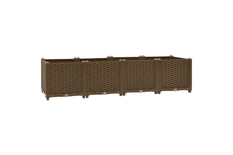 højbed 160x40x38 cm polypropylen - Brun - Havemøbler - Øvrigt havetilbehør - Tilbehør udendørs - Havekrukker