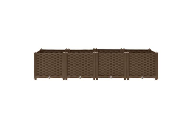 højbed 160x40x38 cm polypropylen - Brun - Havemøbler - Øvrigt havetilbehør - Tilbehør udendørs - Havekrukker