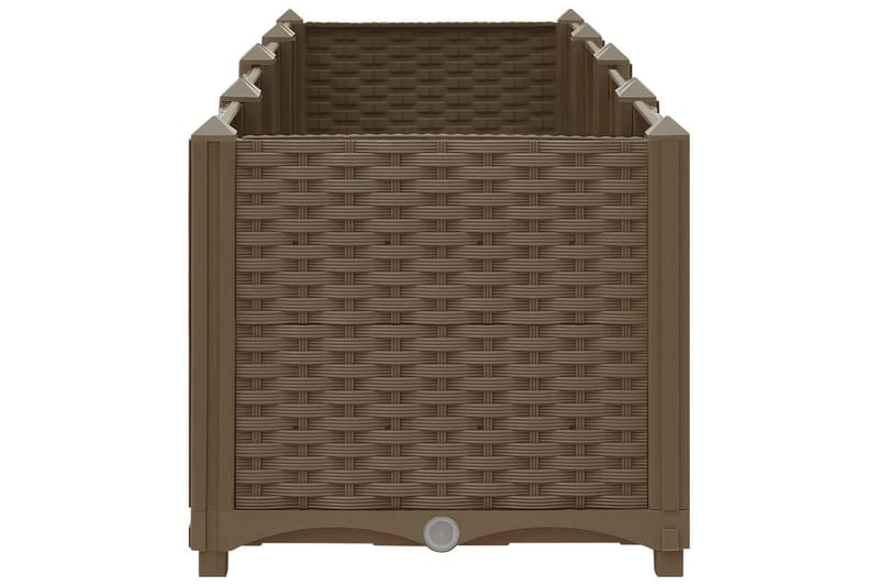 højbed 160x40x38 cm polypropylen - Brun - Havemøbler - Øvrigt havetilbehør - Tilbehør udendørs - Havekrukker