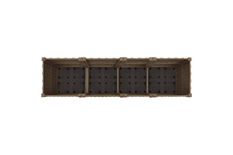 højbed 160x40x38 cm polypropylen - Brun - Havemøbler - Øvrigt havetilbehør - Tilbehør udendørs - Havekrukker
