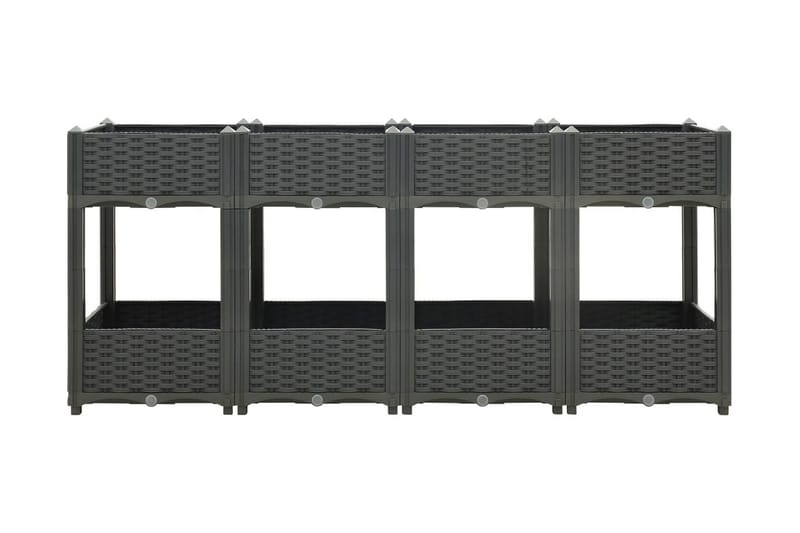 højbed 160x40x71 cm polypropylen - Grå - Havemøbler - Øvrigt havetilbehør - Tilbehør udendørs - Havekrukker