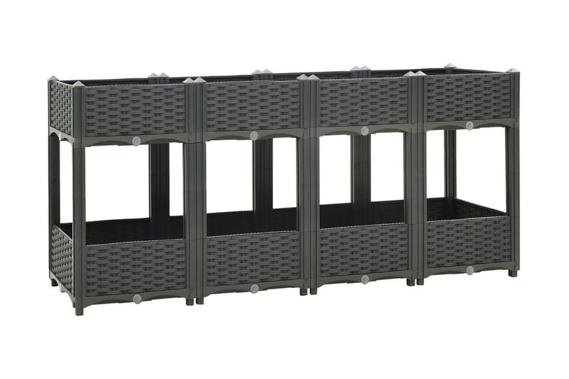 højbed 160x40x71 cm polypropylen - Grå - Havemøbler - Øvrigt havetilbehør - Tilbehør udendørs - Havekrukker