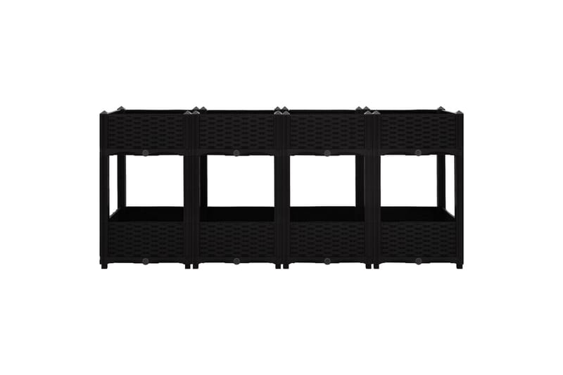 højbed 160x40x71 cm polypropylen - Sort - Havemøbler - Øvrigt havetilbehør - Tilbehør udendørs - Havekrukker