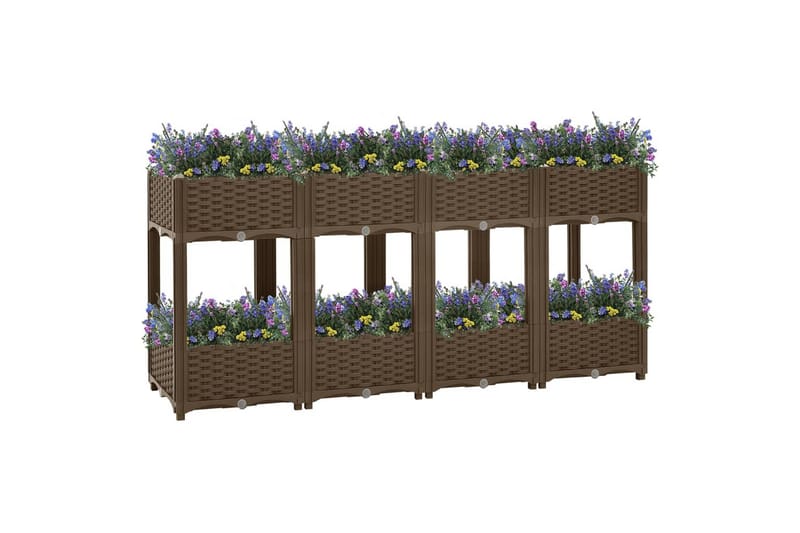 højbed 160x40x71 cm polypropylen - Brun - Havemøbler - Øvrigt havetilbehør - Tilbehør udendørs - Havekrukker