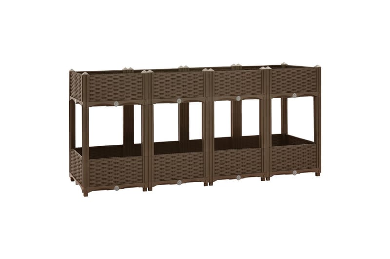 højbed 160x40x71 cm polypropylen - Brun - Havemøbler - Øvrigt havetilbehør - Tilbehør udendørs - Havekrukker