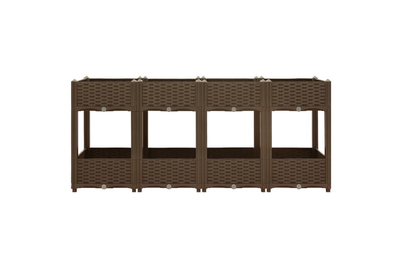 højbed 160x40x71 cm polypropylen - Brun - Havemøbler - Øvrigt havetilbehør - Tilbehør udendørs - Havekrukker