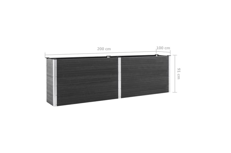højbed 200x100x91 cm WPC grå - Grå - Havemøbler - Øvrigt havetilbehør - Tilbehør udendørs - Havekrukker