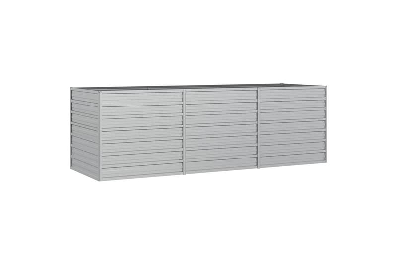 højbed 240x80x77 cm galvaniseret stål sølvfarvet - Sølv - Havemøbler - Øvrigt havetilbehør - Tilbehør udendørs - Havekrukker