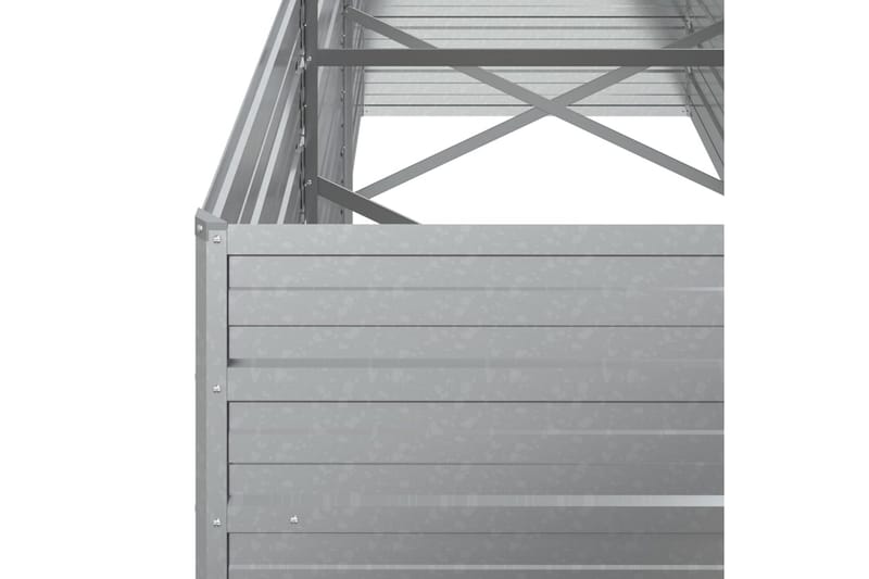 højbed 240x80x77 cm galvaniseret stål sølvfarvet - Sølv - Blomsterkasser - Havekrukker