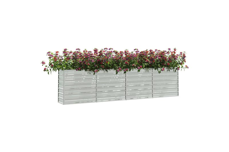 højbed 320x40x77 cm galvaniseret stål sølvfarvet - Sølv - Havemøbler - Øvrigt havetilbehør - Tilbehør udendørs - Havekrukker
