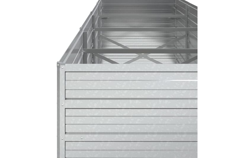 højbed 320x80x77 cm galvaniseret stål sølvfarvet - Sølv - Havemøbler - Øvrigt havetilbehør - Tilbehør udendørs - Havekrukker