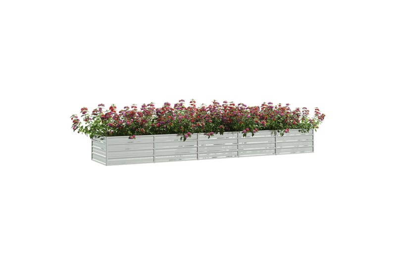 højbed 400x80x45 cm galvaniseret stål sølvfarvet - Sølv - Havemøbler - Øvrigt havetilbehør - Tilbehør udendørs - Havekrukker