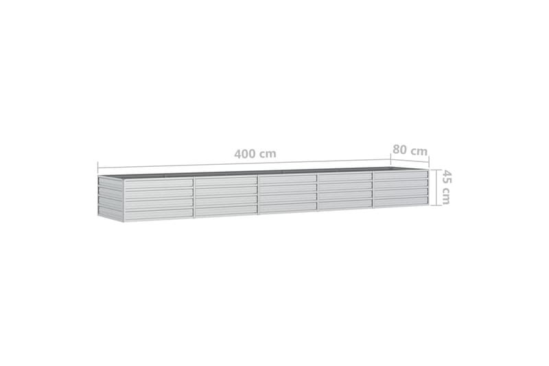 højbed 400x80x45 cm galvaniseret stål sølvfarvet - Sølv - Havemøbler - Øvrigt havetilbehør - Tilbehør udendørs - Havekrukker
