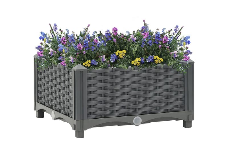 højbed 40x40x23 cm polypropylen - Grå - Havemøbler - Øvrigt havetilbehør - Tilbehør udendørs - Havekrukker