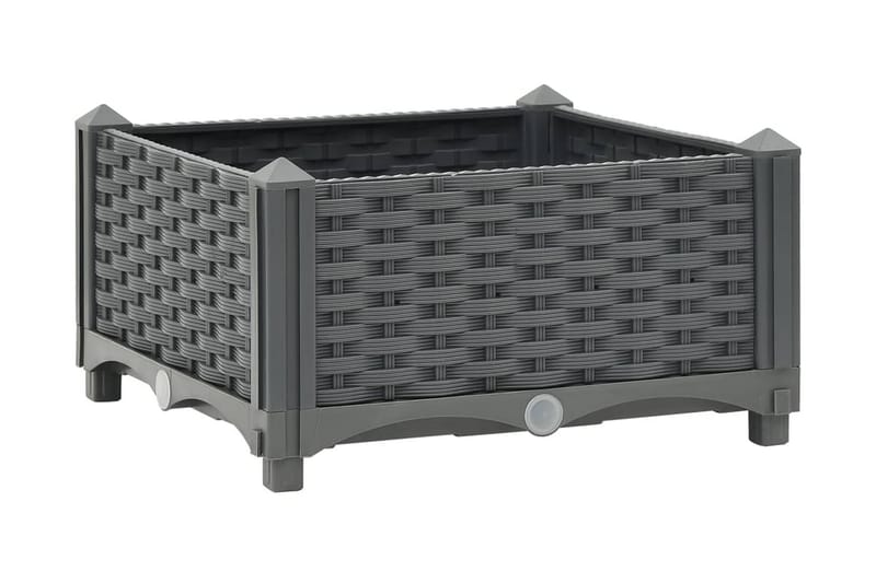 højbed 40x40x23 cm polypropylen - Grå - Havemøbler - Øvrigt havetilbehør - Tilbehør udendørs - Havekrukker
