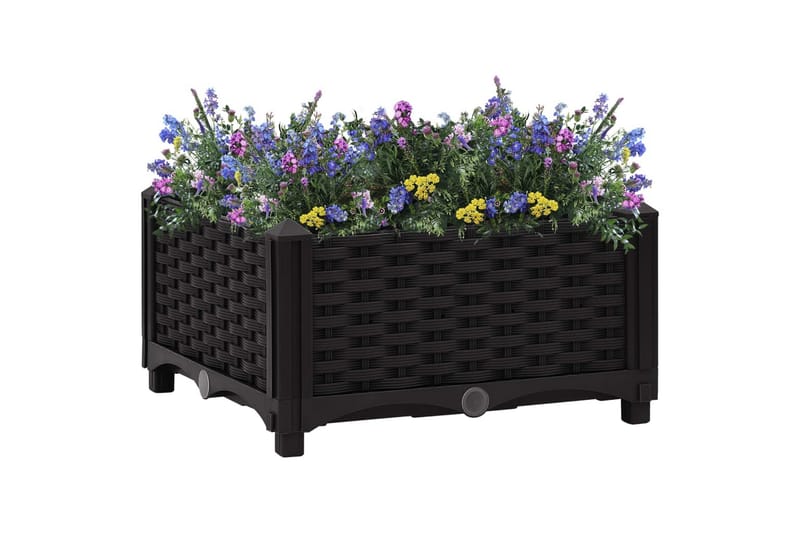 højbed 40x40x23 cm polypropylen - Sort - Havemøbler - Øvrigt havetilbehør - Tilbehør udendørs - Havekrukker