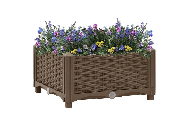 højbed 40x40x23 cm polypropylen - Brun - Havemøbler - Øvrigt havetilbehør - Tilbehør udendørs - Havekrukker