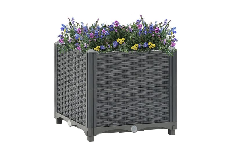 højbed 40x40x38 cm polypropylen - Grå - Havemøbler - Øvrigt havetilbehør - Tilbehør udendørs - Havekrukker