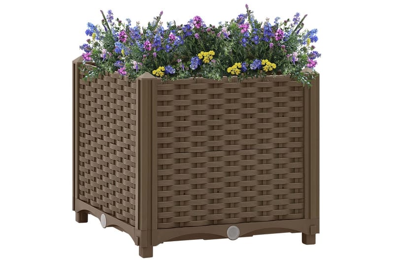 højbed 40x40x38 cm polypropylen - Brun - Havemøbler - Øvrigt havetilbehør - Tilbehør udendørs - Havekrukker