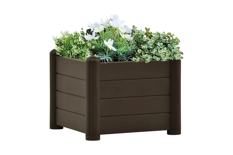 højbed 43x43x35 cm PP mokkafarvet - Brun - Havemøbler - Øvrigt havetilbehør - Tilbehør udendørs - Havekrukker