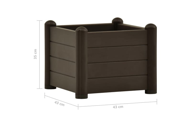 højbed 43x43x35 cm PP mokkafarvet - Brun - Havemøbler - Øvrigt havetilbehør - Tilbehør udendørs - Havekrukker