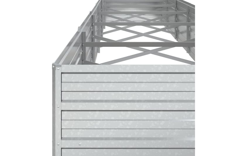 højbed 480x80x45 cm galvaniseret stål sølvfarvet - Sølv - Blomsterkasser - Havekrukker