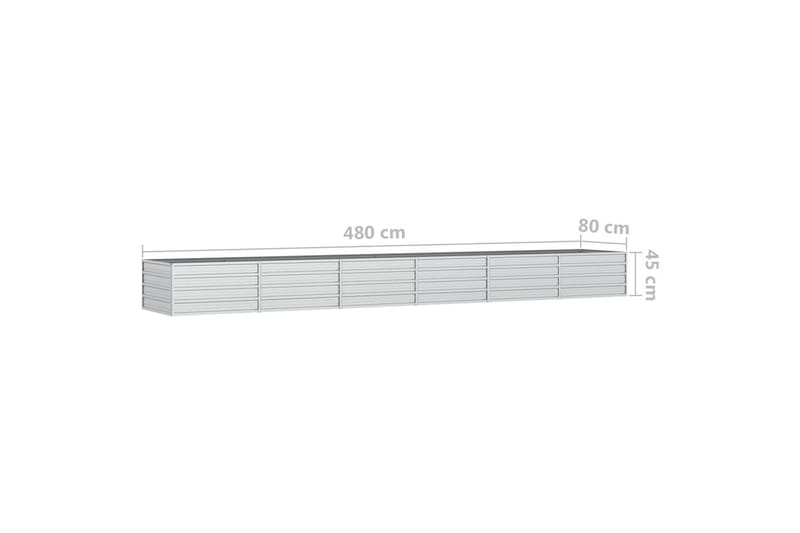 højbed 480x80x45 cm galvaniseret stål sølvfarvet - Sølv - Havemøbler - Øvrigt havetilbehør - Tilbehør udendørs - Havekrukker