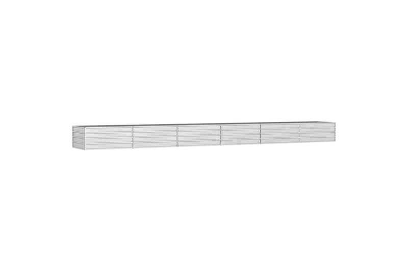højbed 600x80x45 cm galvaniseret stål sølvfarvet - Sølv - Havemøbler - Øvrigt havetilbehør - Tilbehør udendørs - Havekrukker