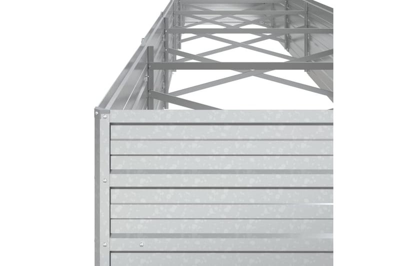 højbed 600x80x45 cm galvaniseret stål sølvfarvet - Sølv - Havemøbler - Øvrigt havetilbehør - Tilbehør udendørs - Havekrukker