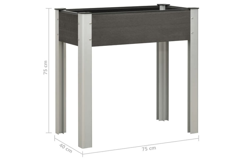 højbed 75x40x75 cm WPC grå - Grå - Havemøbler - Øvrigt havetilbehør - Tilbehør udendørs - Havekrukker