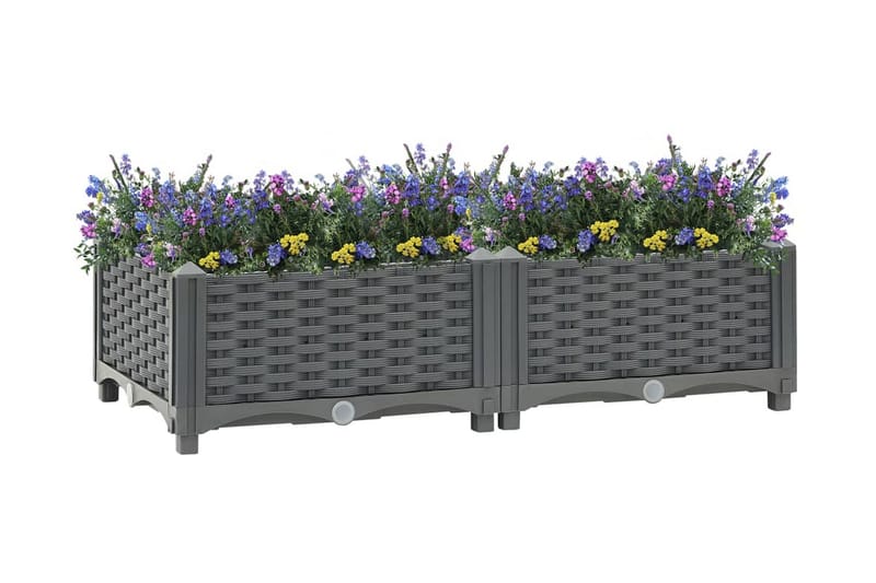 højbed 80x40x23 cm polypropylen - Grå - Havemøbler - Øvrigt havetilbehør - Tilbehør udendørs - Havekrukker