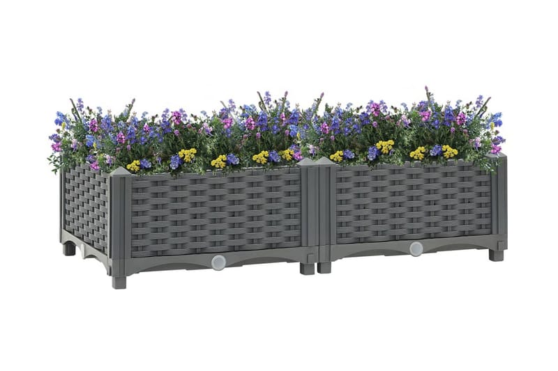 højbed 80x40x23 cm polypropylen - Grå - Blomsterkasser - Havekrukker