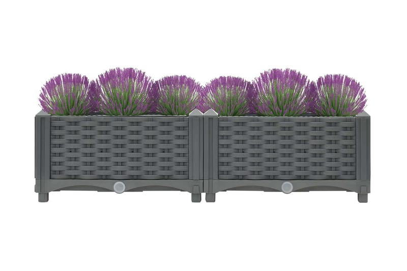 højbed 80x40x23 cm polypropylen - Grå - Havemøbler - Øvrigt havetilbehør - Tilbehør udendørs - Havekrukker