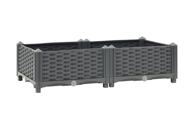 højbed 80x40x23 cm polypropylen - Grå - Havemøbler - Øvrigt havetilbehør - Tilbehør udendørs - Havekrukker
