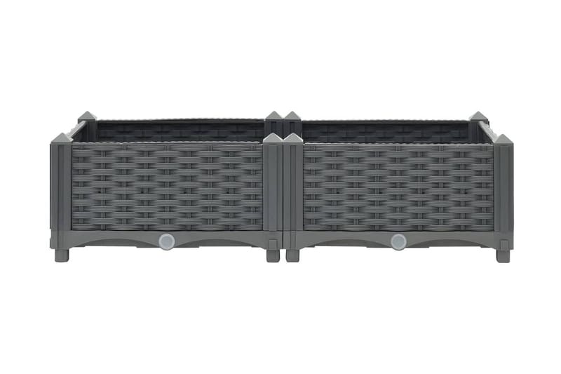 højbed 80x40x23 cm polypropylen - Grå - Havemøbler - Øvrigt havetilbehør - Tilbehør udendørs - Havekrukker