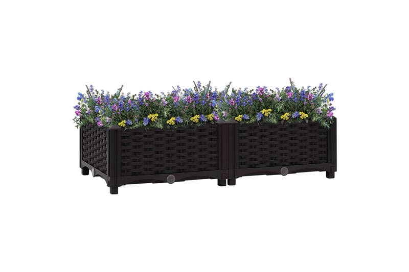 højbed 80x40x23 cm polypropylen - Sort - Havemøbler - Øvrigt havetilbehør - Tilbehør udendørs - Havekrukker