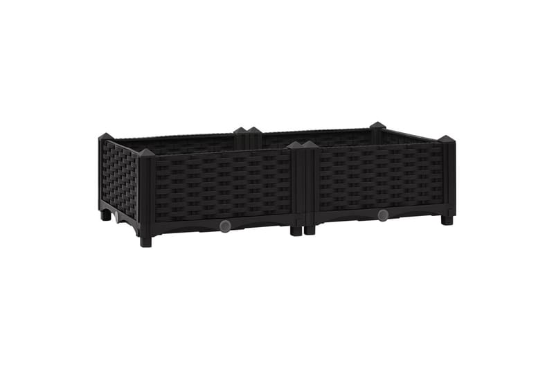 højbed 80x40x23 cm polypropylen - Sort - Havemøbler - Øvrigt havetilbehør - Tilbehør udendørs - Havekrukker