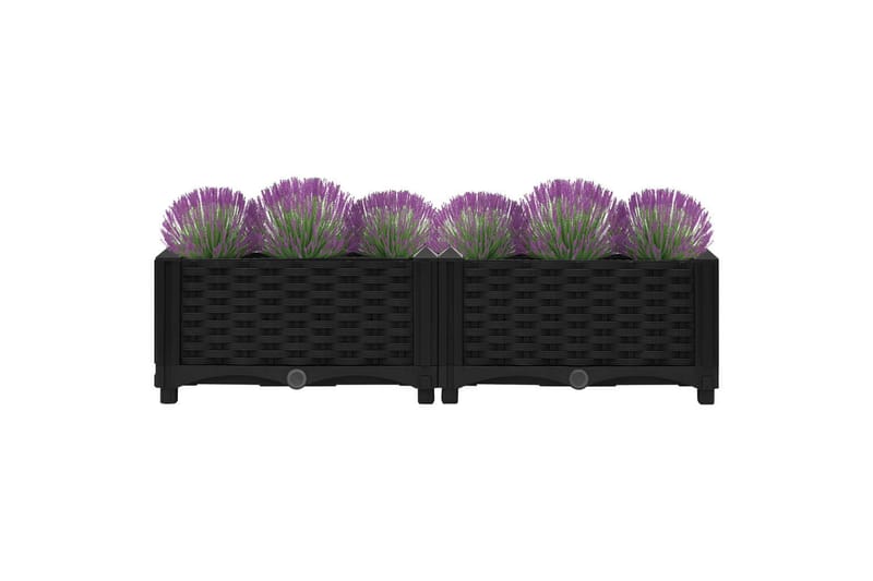 højbed 80x40x23 cm polypropylen - Sort - Havemøbler - Øvrigt havetilbehør - Tilbehør udendørs - Havekrukker