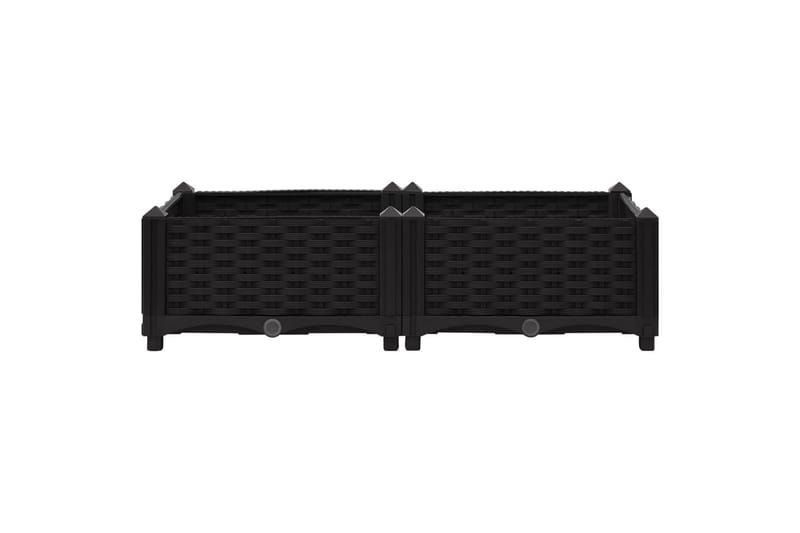 højbed 80x40x23 cm polypropylen - Sort - Havemøbler - Øvrigt havetilbehør - Tilbehør udendørs - Havekrukker